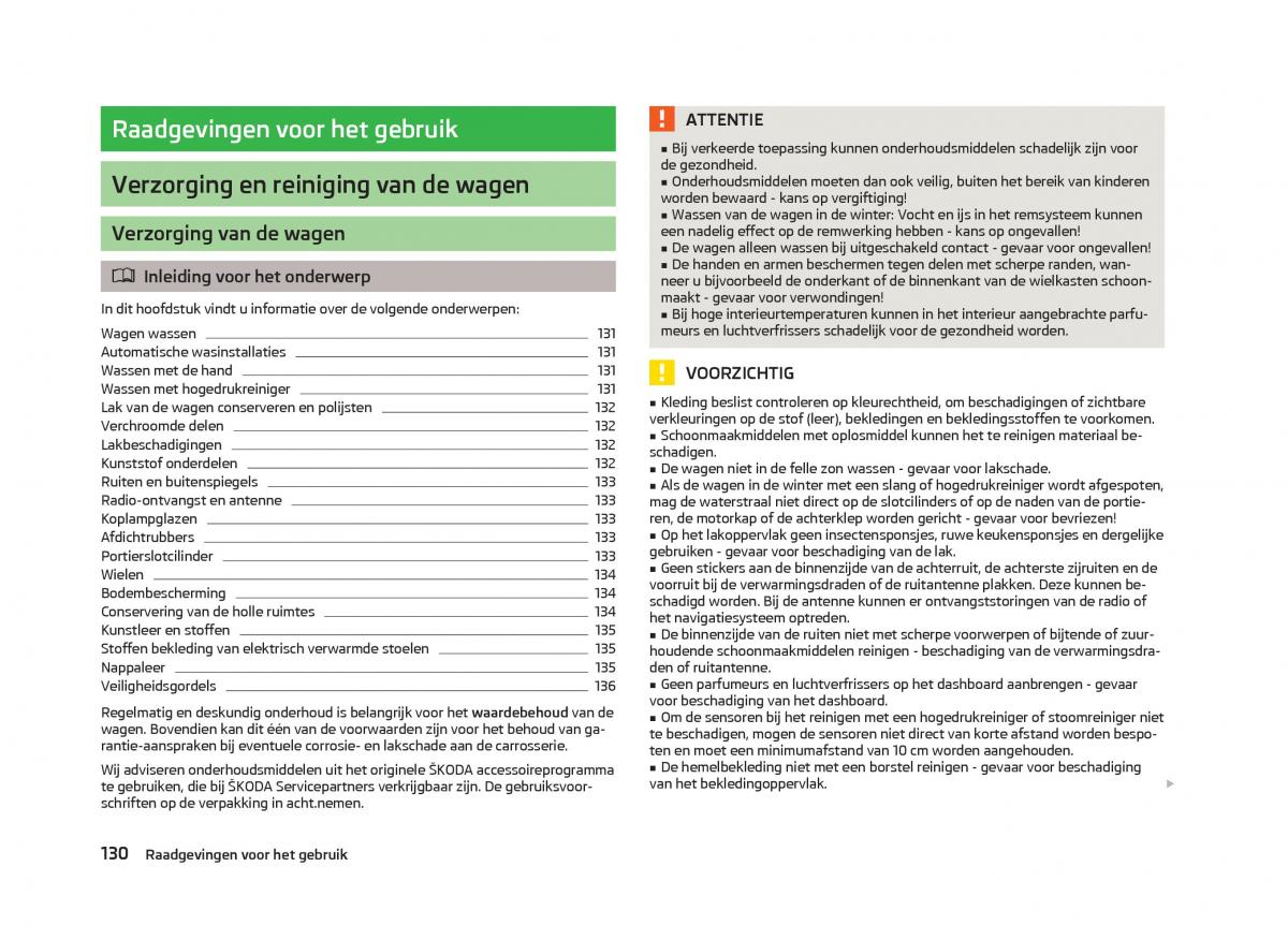 Skoda Fabia II 2 handleiding / page 132