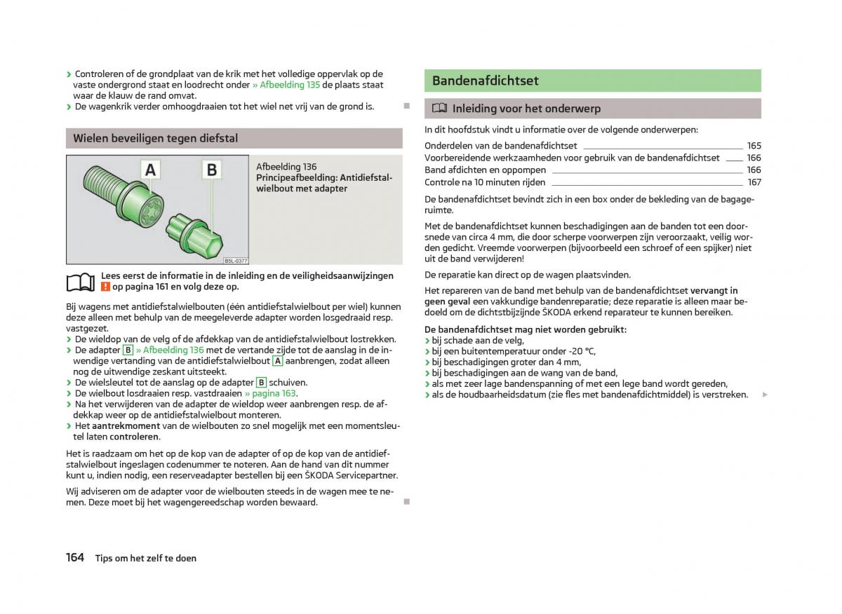 Skoda Fabia II 2 handleiding / page 166