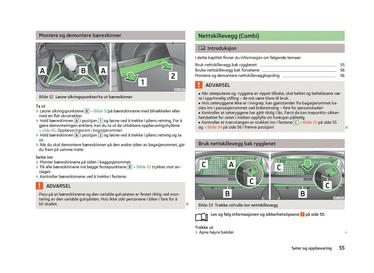 Skoda Fabia II 2 bruksanvisningen / page 57