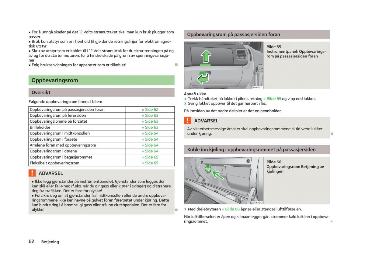 Skoda Fabia II 2 bruksanvisningen / page 64