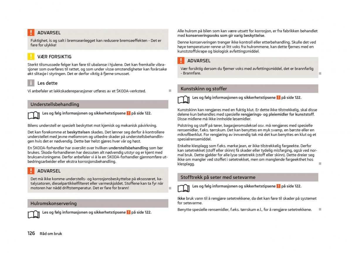 Skoda Fabia II 2 bruksanvisningen / page 128