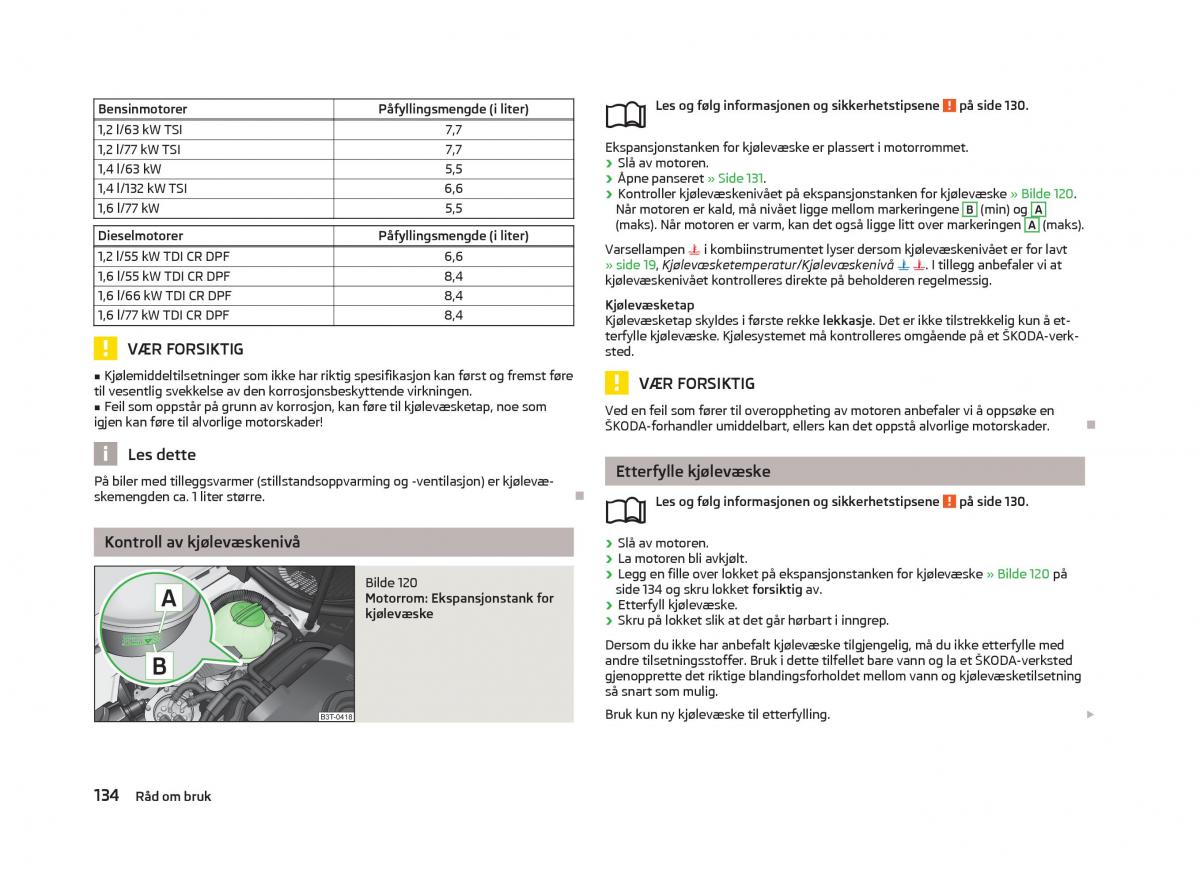 Skoda Fabia II 2 bruksanvisningen / page 136