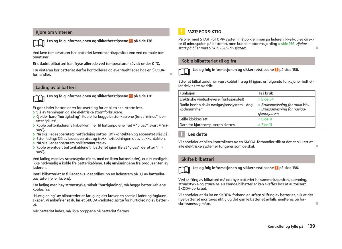 Skoda Fabia II 2 bruksanvisningen / page 141