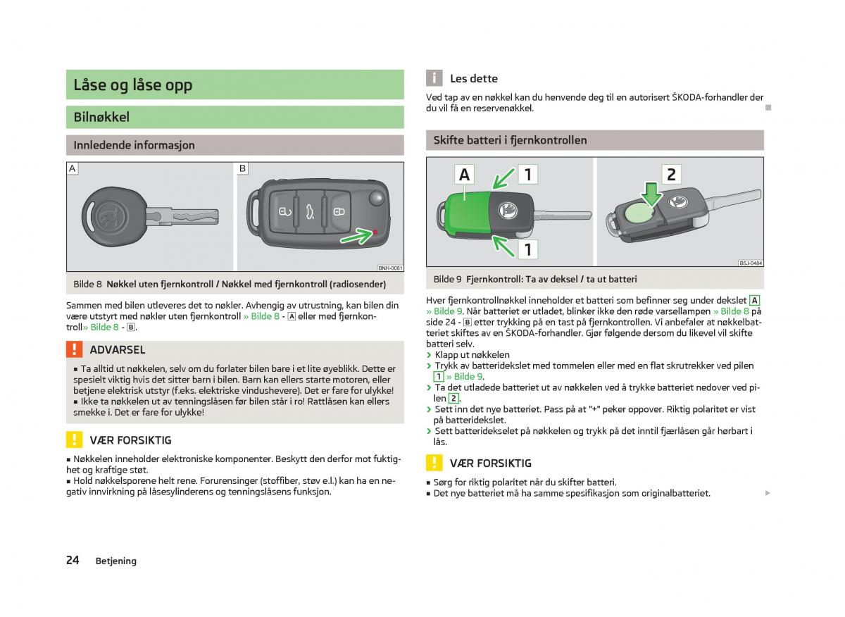 Skoda Fabia II 2 bruksanvisningen / page 26