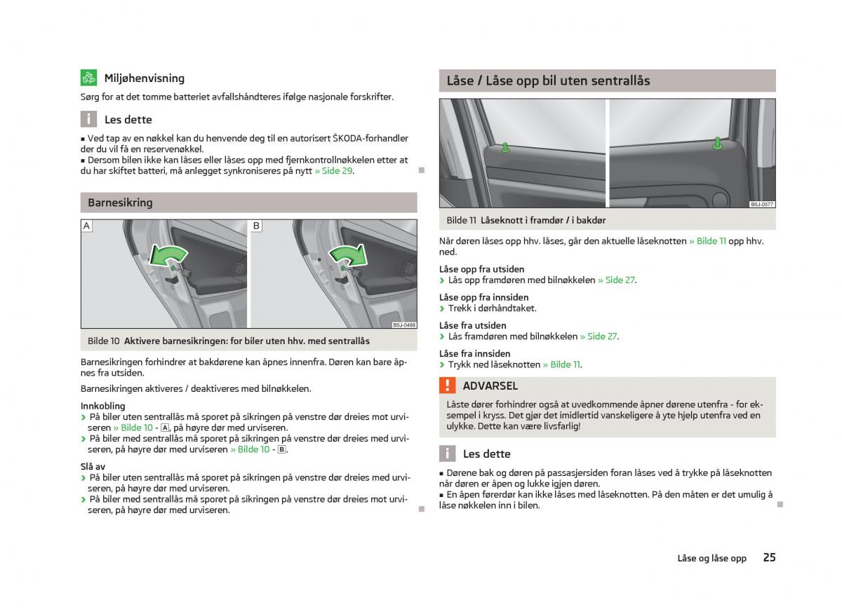 Skoda Fabia II 2 bruksanvisningen / page 27