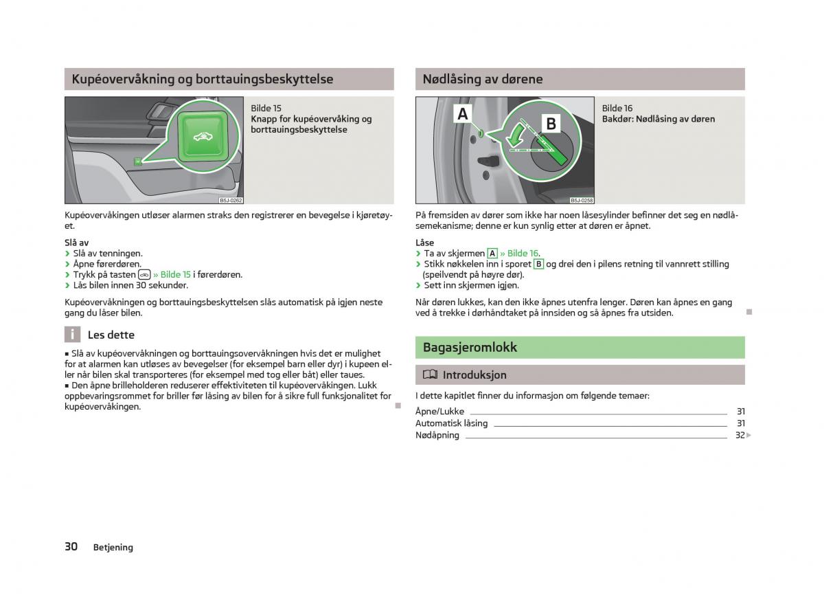 Skoda Fabia II 2 bruksanvisningen / page 32