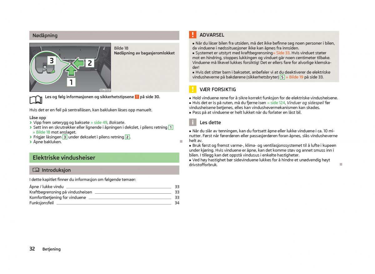 Skoda Fabia II 2 bruksanvisningen / page 34