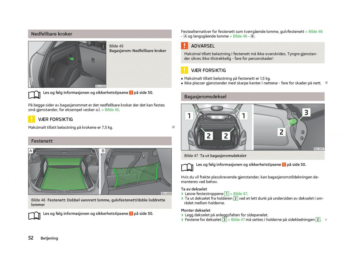 Skoda Fabia II 2 bruksanvisningen / page 54