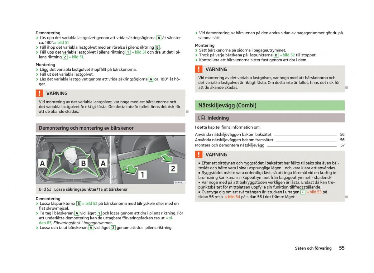 Skoda Fabia II 2 instruktionsbok / page 57