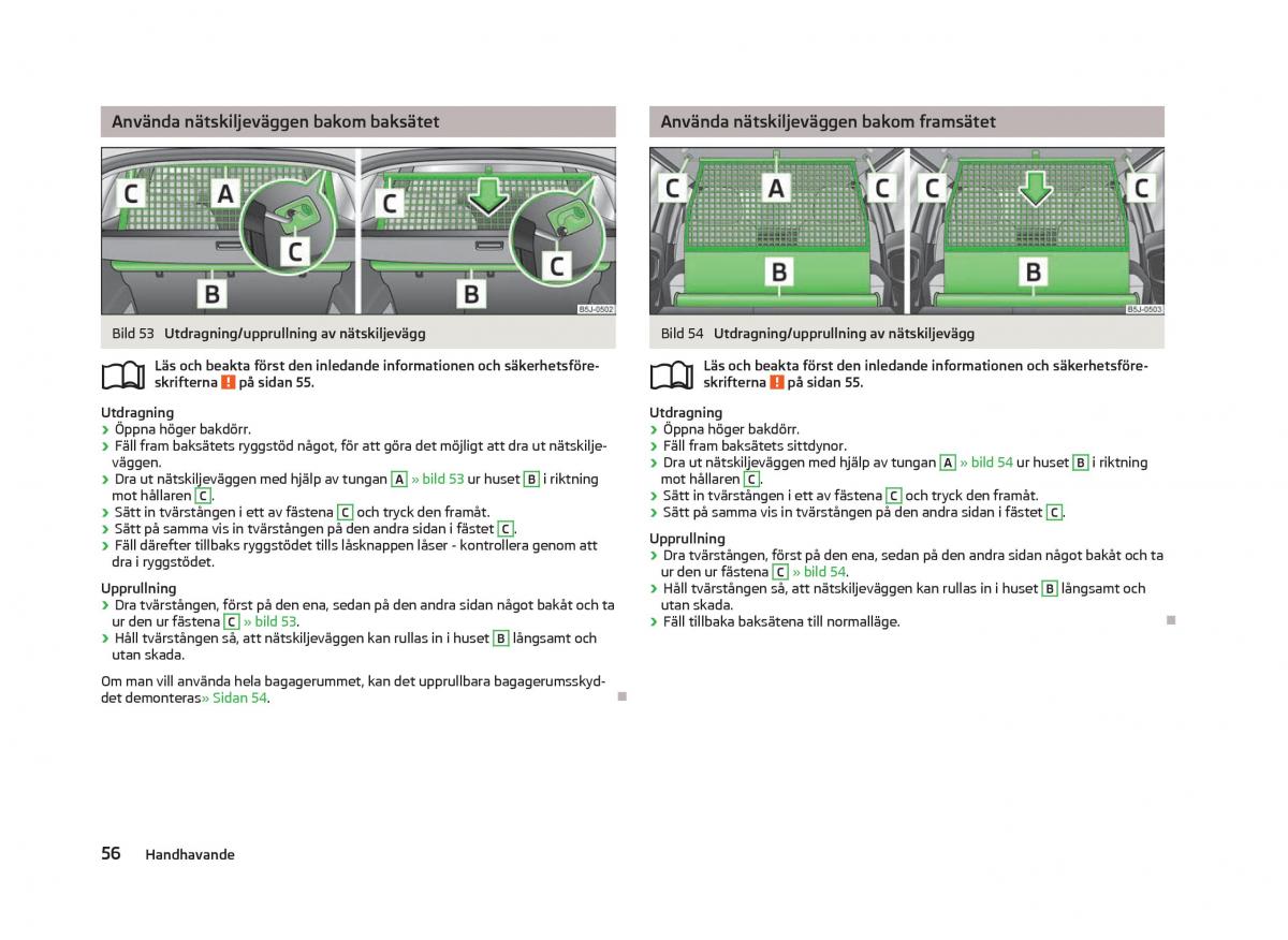 Skoda Fabia II 2 instruktionsbok / page 58