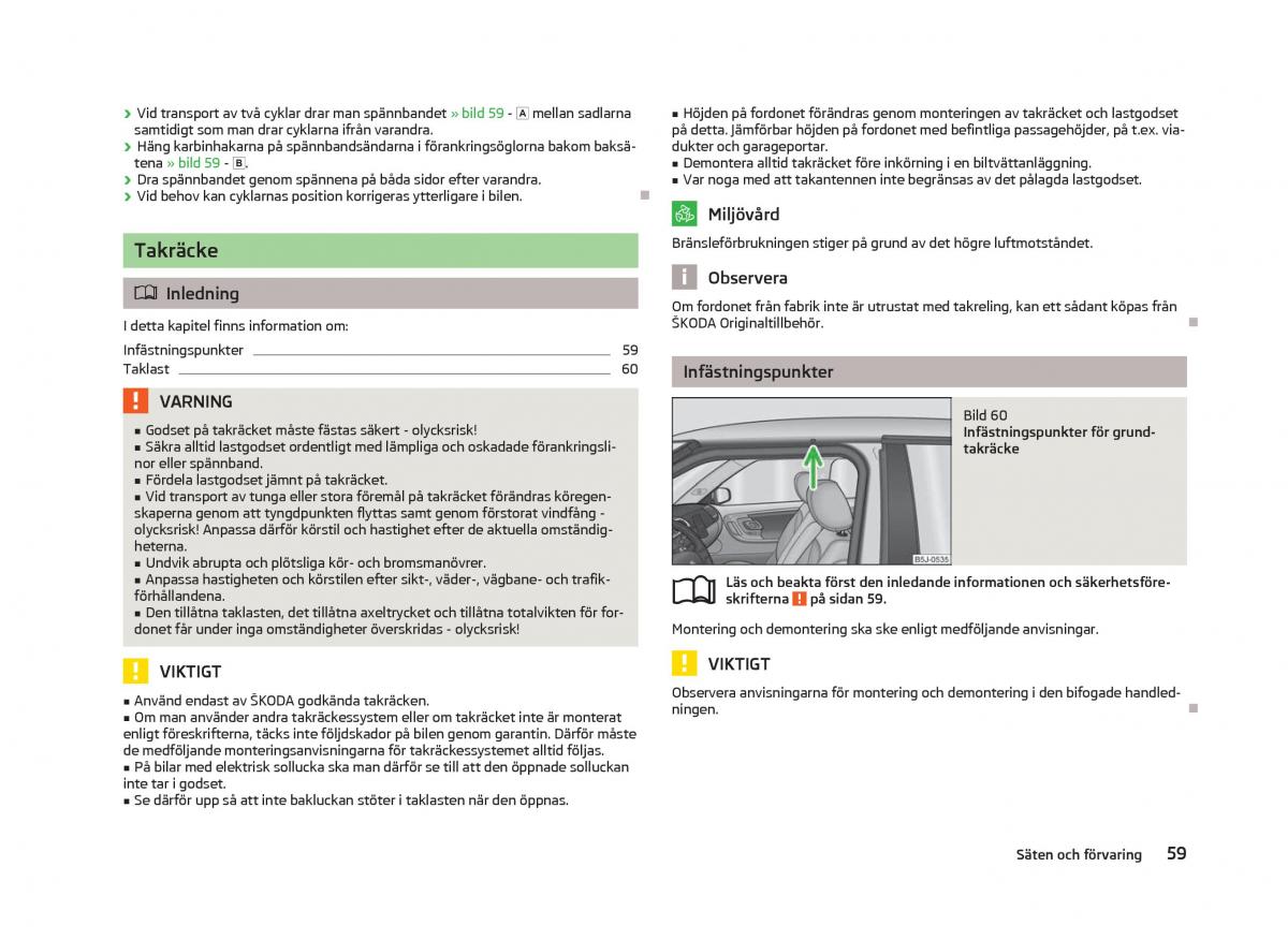 Skoda Fabia II 2 instruktionsbok / page 61