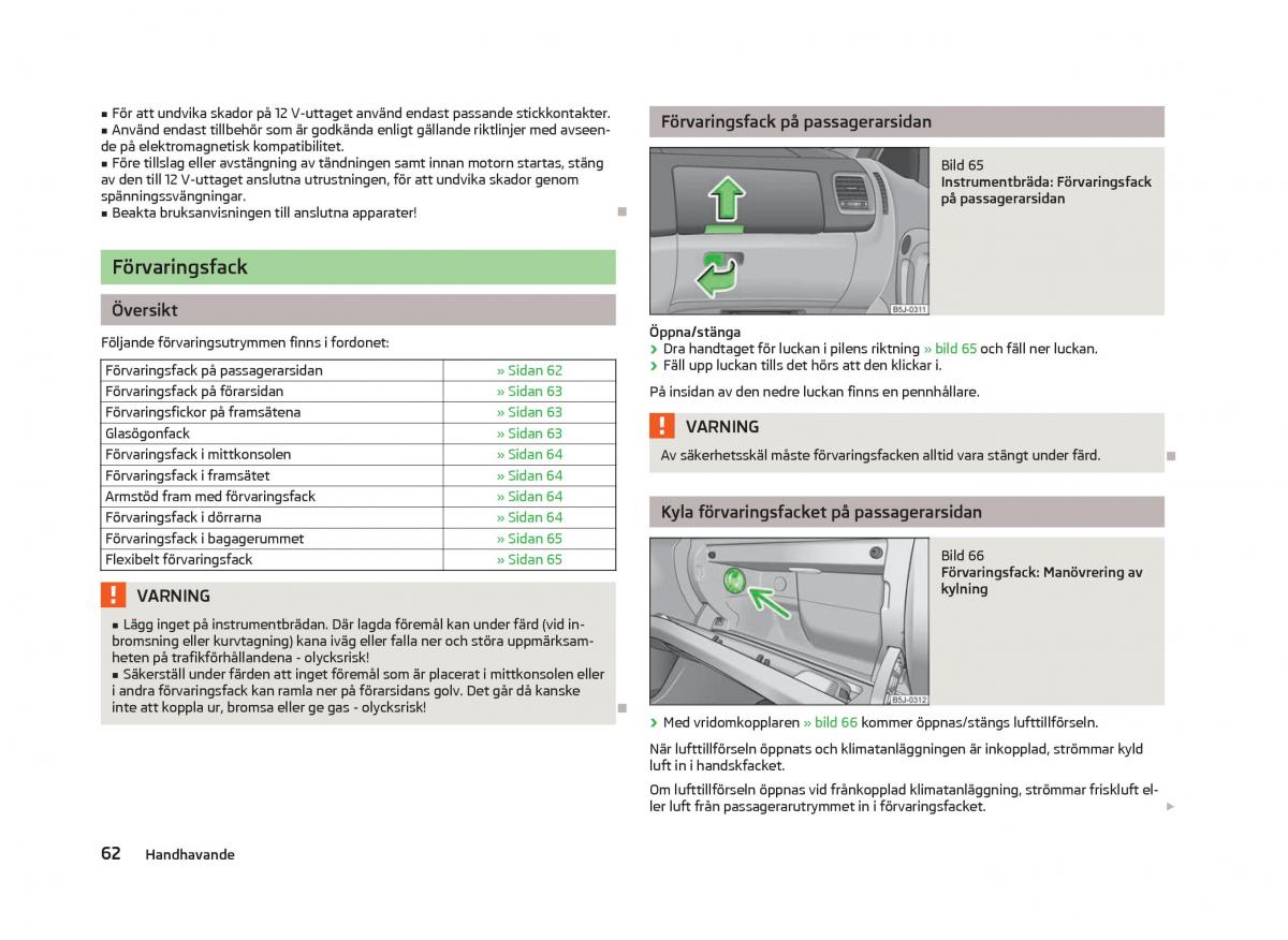 Skoda Fabia II 2 instruktionsbok / page 64