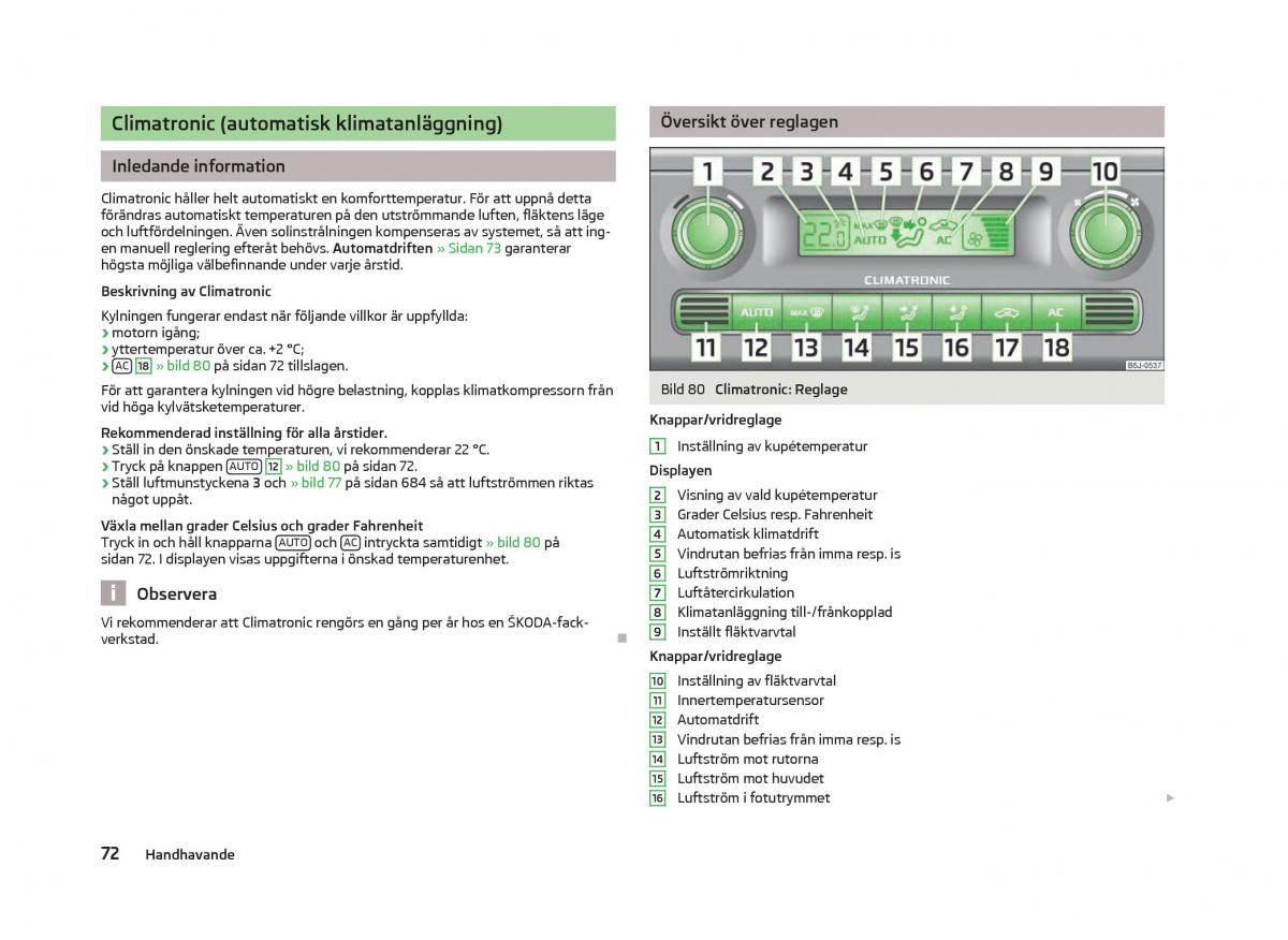 Skoda Fabia II 2 instruktionsbok / page 74