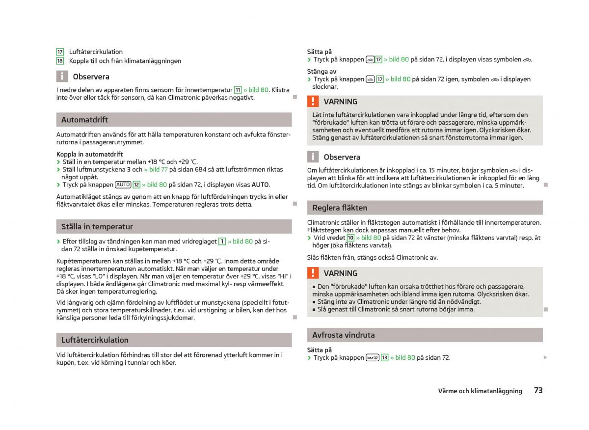 Skoda Fabia II 2 instruktionsbok / page 75