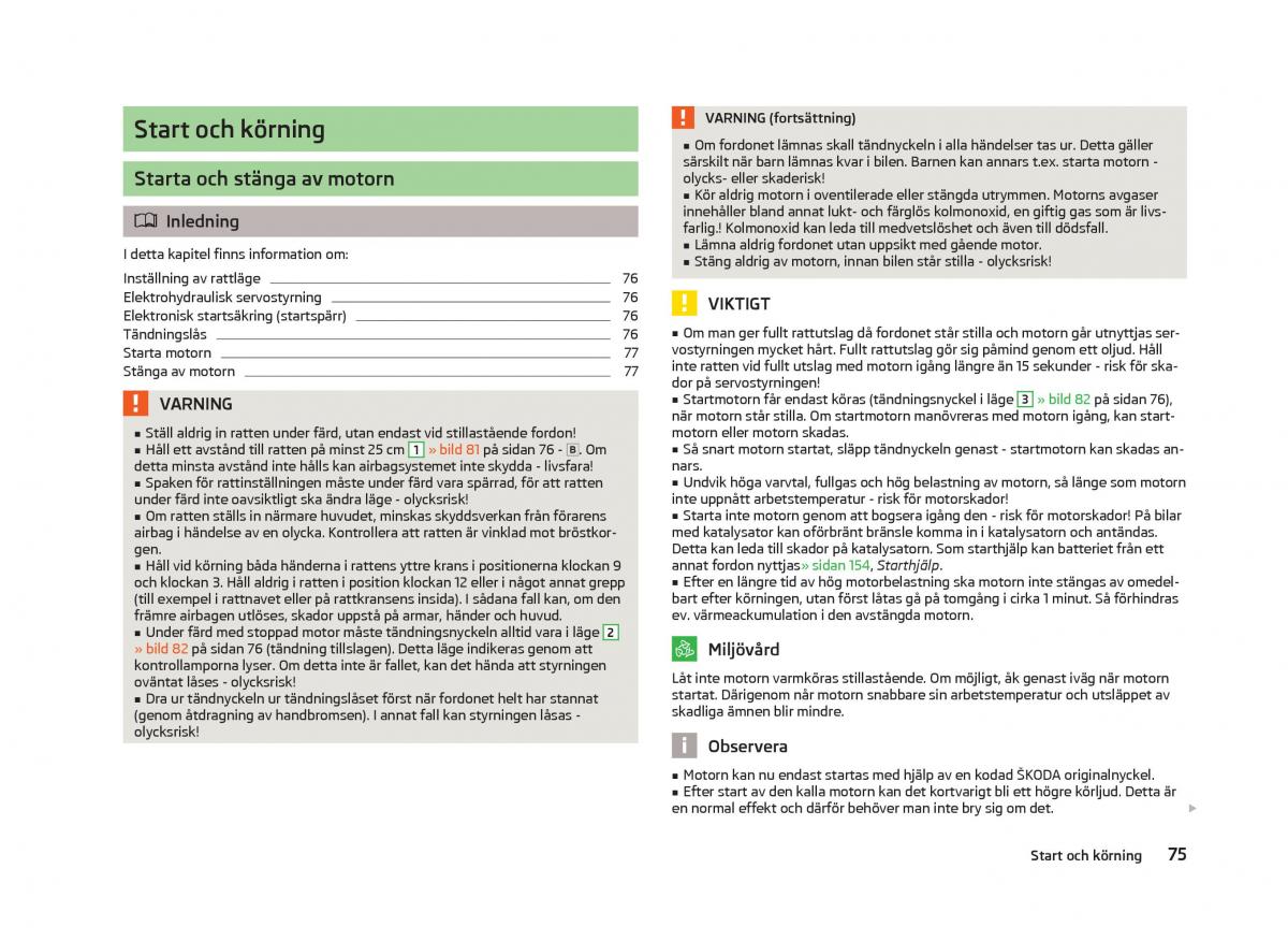 Skoda Fabia II 2 instruktionsbok / page 77