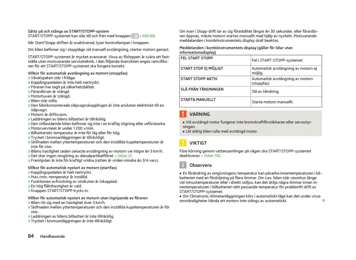 Skoda Fabia II 2 instruktionsbok / page 86