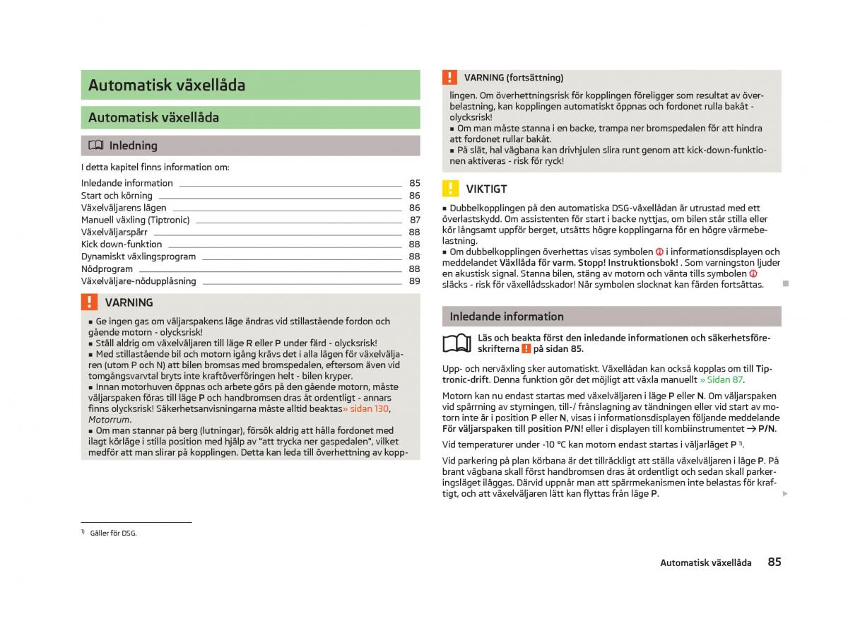 Skoda Fabia II 2 instruktionsbok / page 87