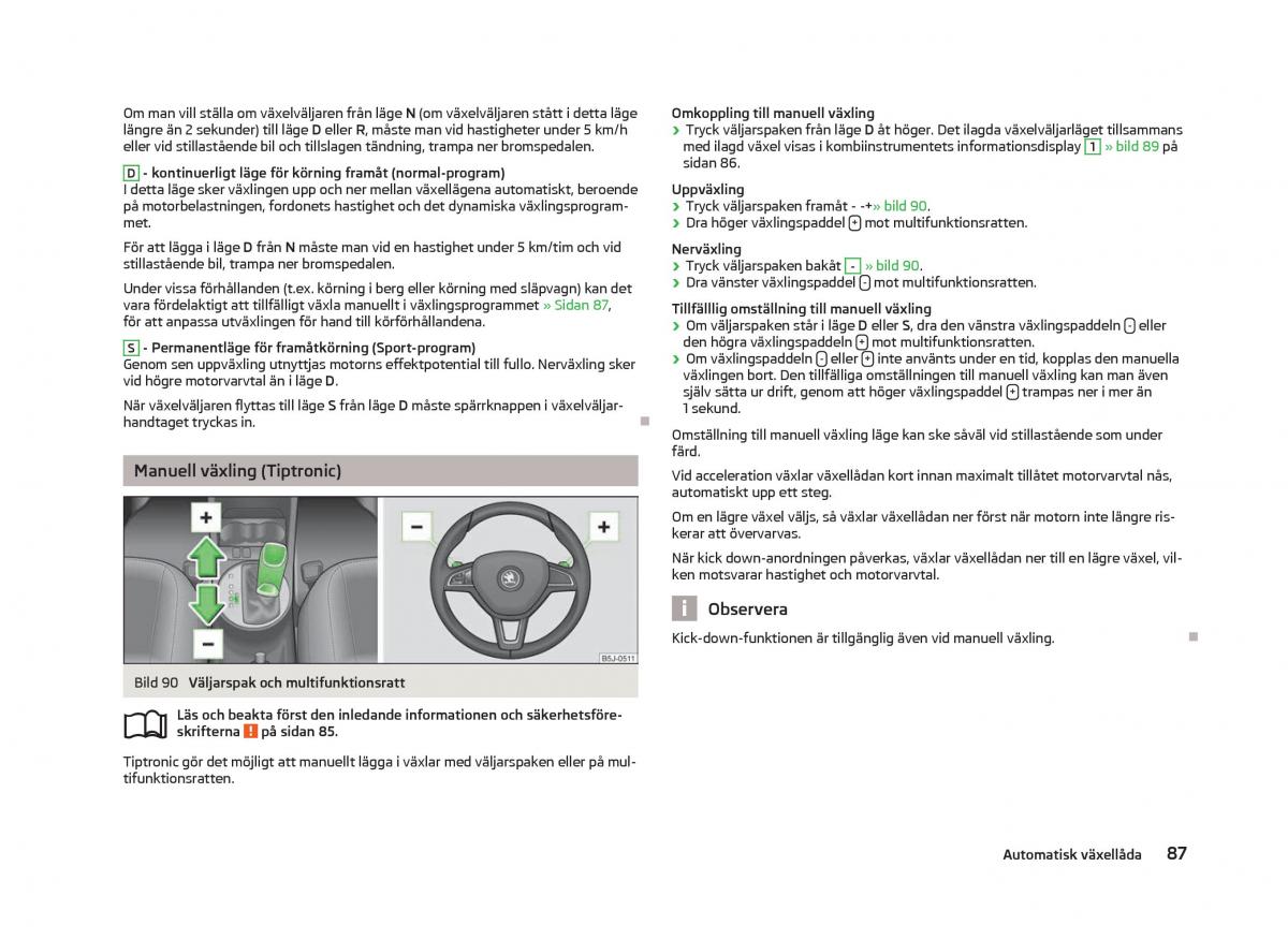 Skoda Fabia II 2 instruktionsbok / page 89