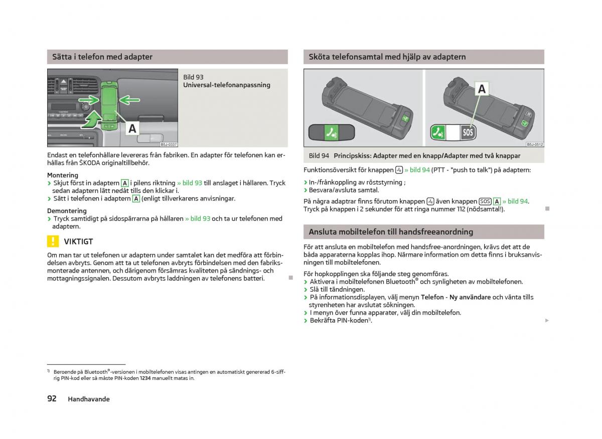 Skoda Fabia II 2 instruktionsbok / page 94