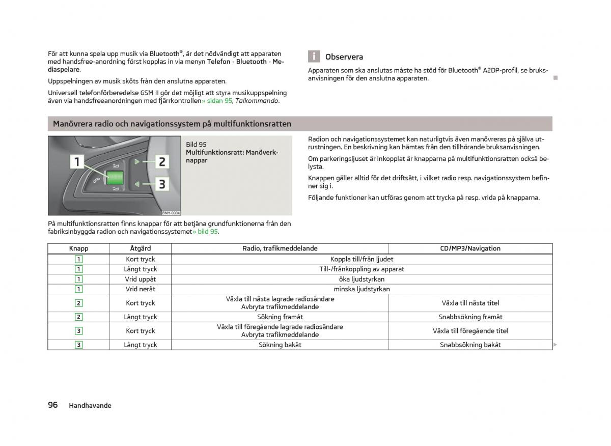 Skoda Fabia II 2 instruktionsbok / page 98