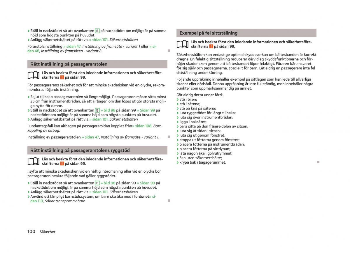 Skoda Fabia II 2 instruktionsbok / page 102