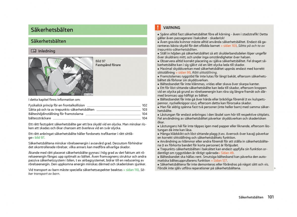 Skoda Fabia II 2 instruktionsbok / page 103