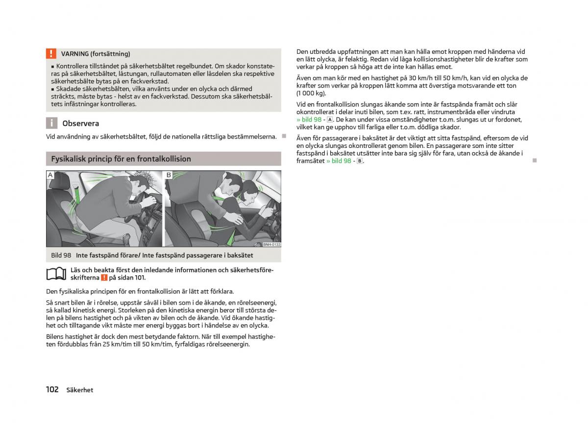 Skoda Fabia II 2 instruktionsbok / page 104