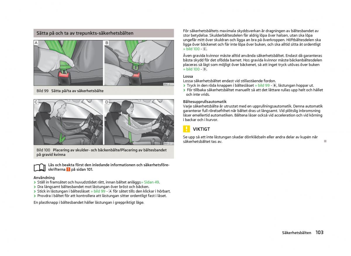 Skoda Fabia II 2 instruktionsbok / page 105