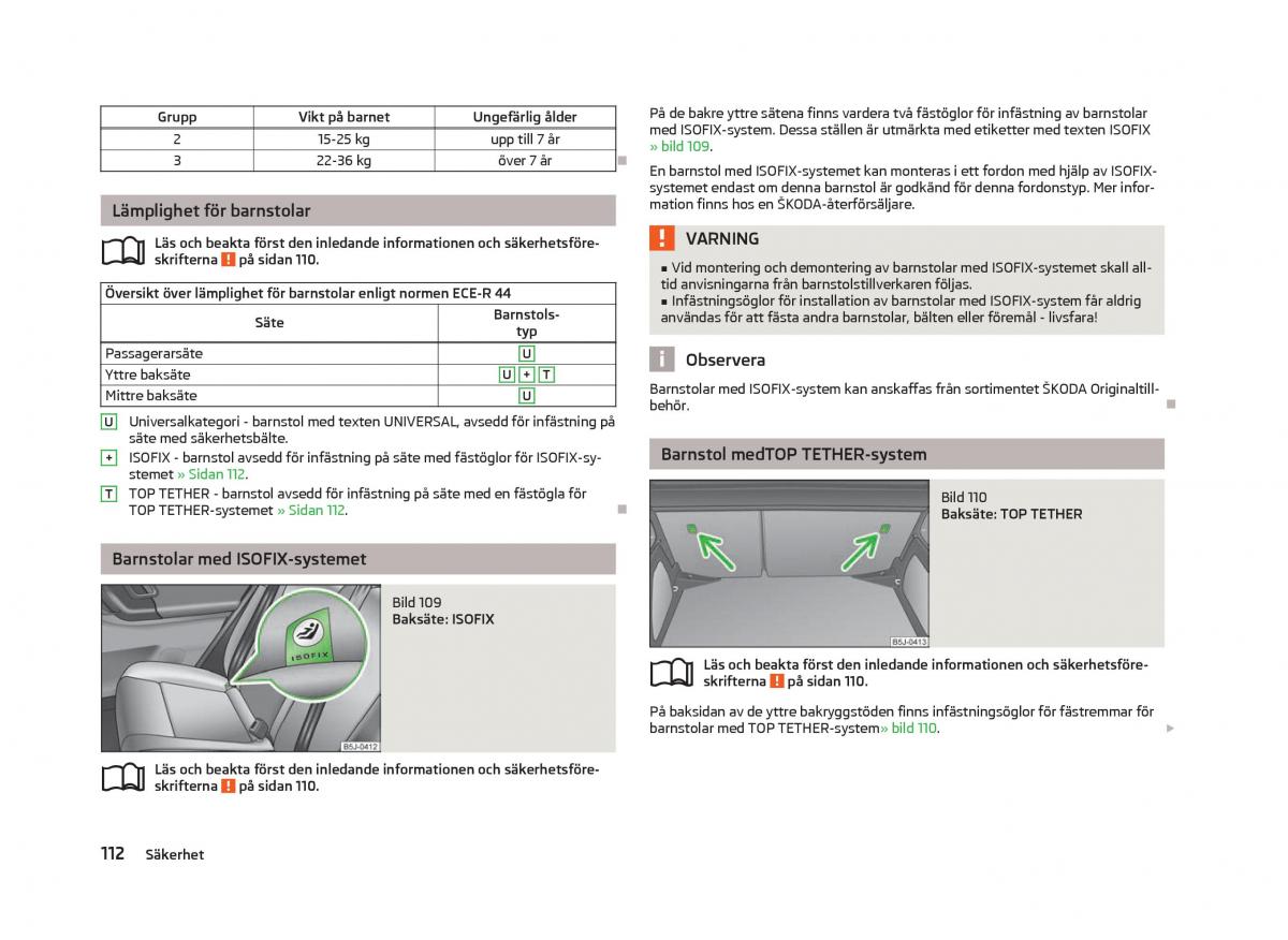 Skoda Fabia II 2 instruktionsbok / page 114