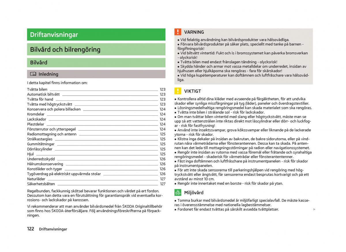 Skoda Fabia II 2 instruktionsbok / page 124