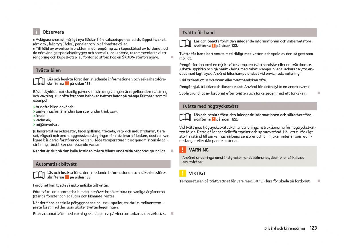 Skoda Fabia II 2 instruktionsbok / page 125