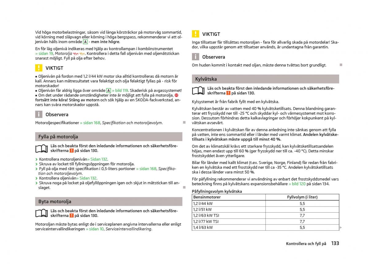 Skoda Fabia II 2 instruktionsbok / page 135