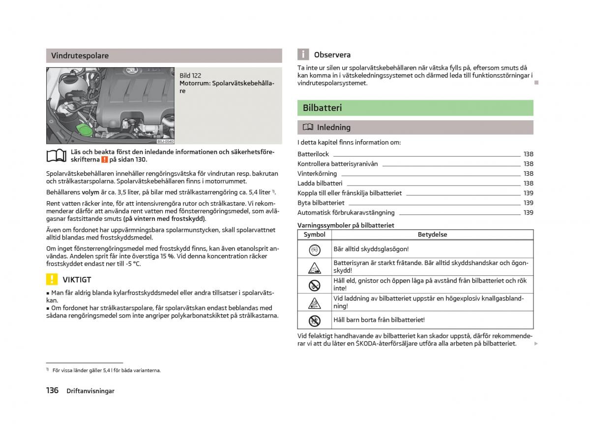 Skoda Fabia II 2 instruktionsbok / page 138