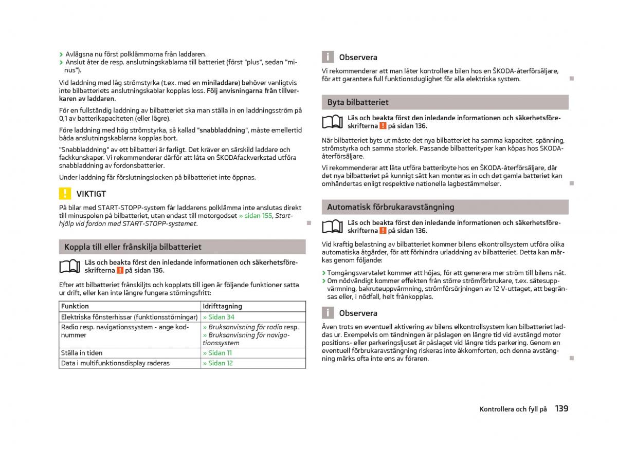 Skoda Fabia II 2 instruktionsbok / page 141