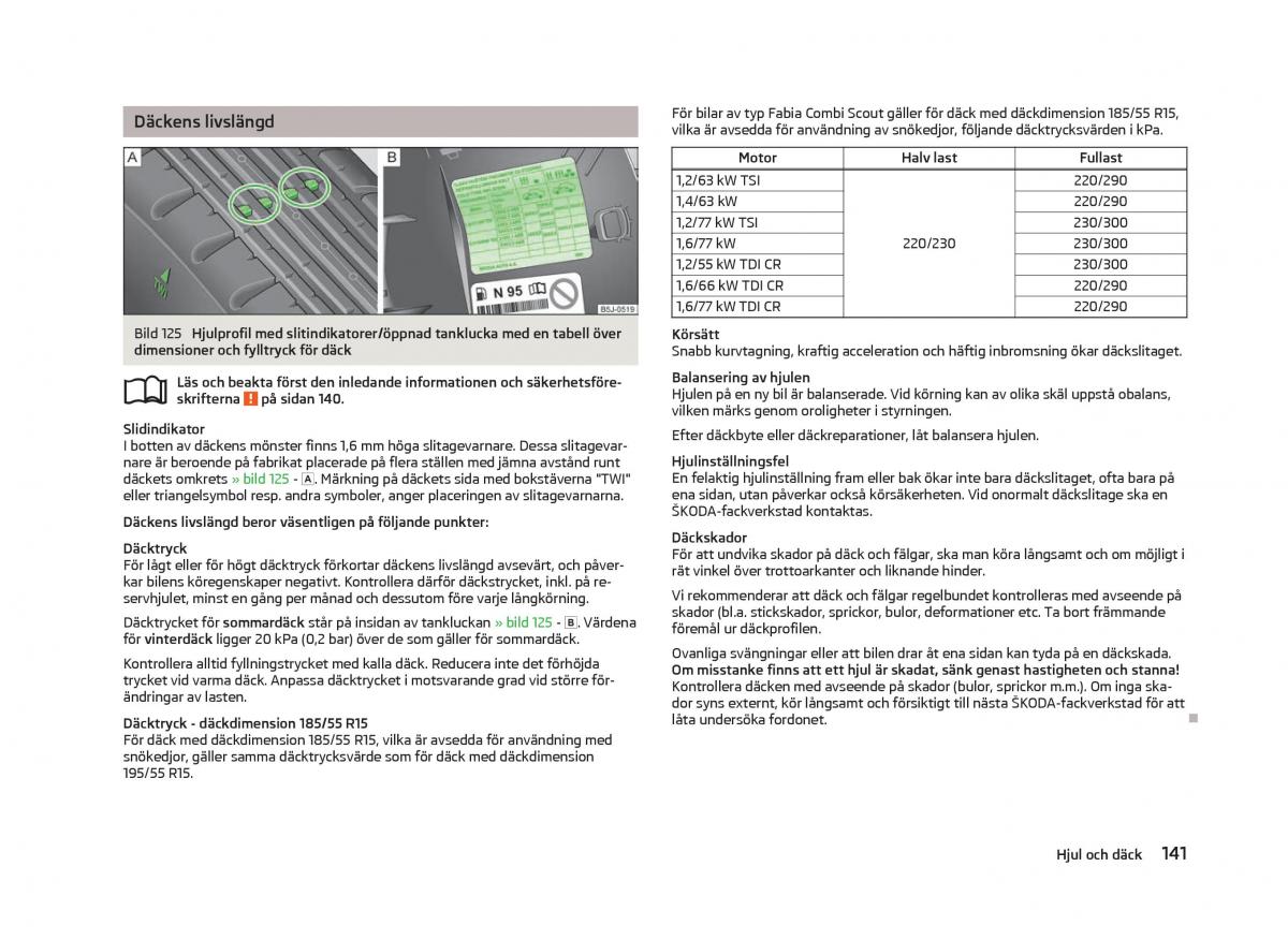 Skoda Fabia II 2 instruktionsbok / page 143