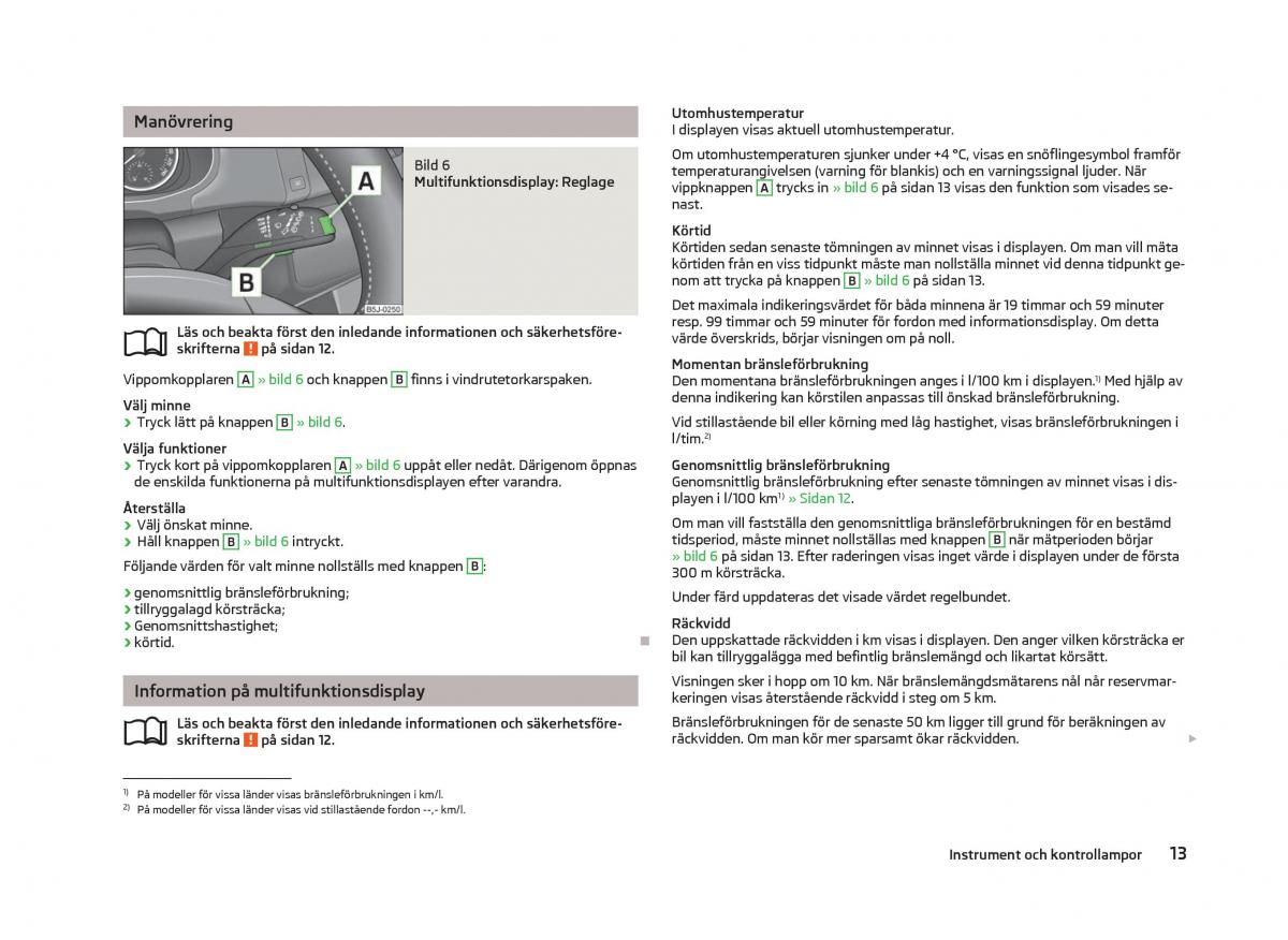 Skoda Fabia II 2 instruktionsbok / page 15