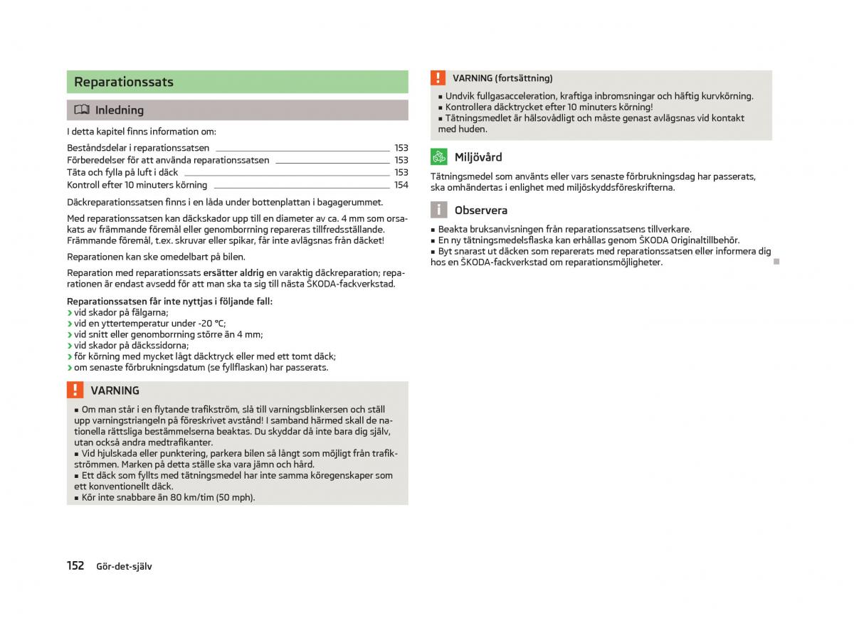 Skoda Fabia II 2 instruktionsbok / page 154