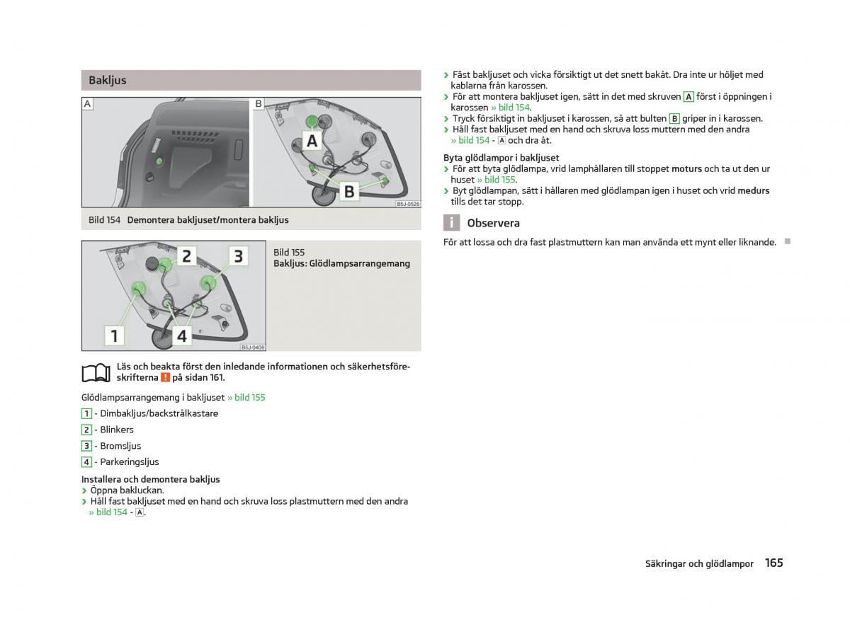 Skoda Fabia II 2 instruktionsbok / page 167