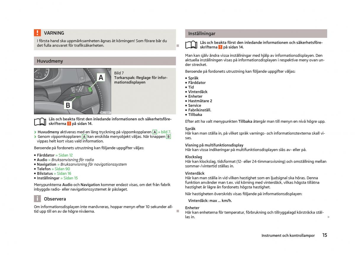 Skoda Fabia II 2 instruktionsbok / page 17