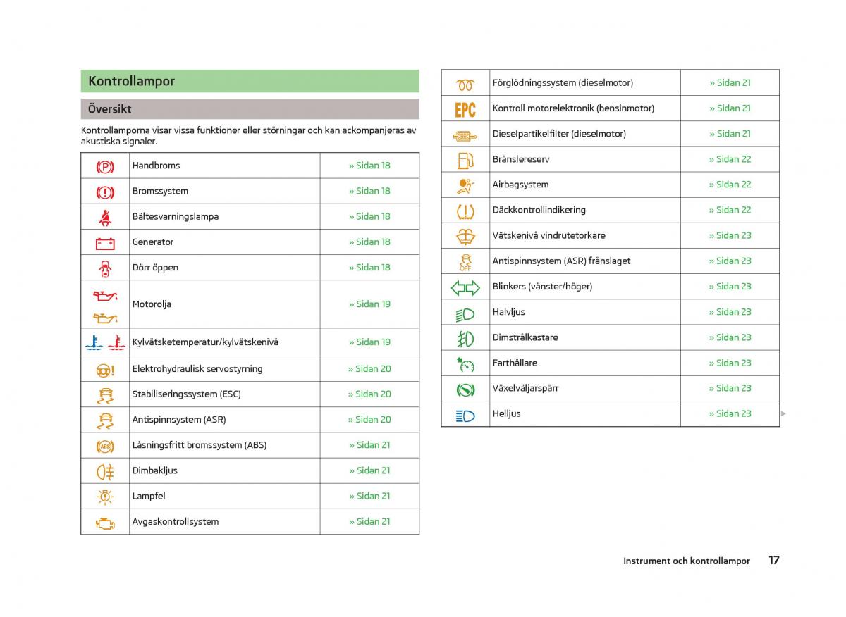 Skoda Fabia II 2 instruktionsbok / page 19