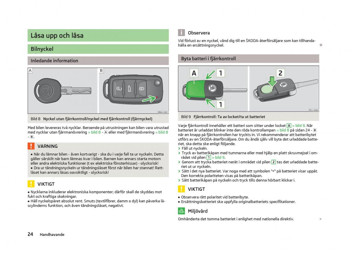 Skoda Fabia II 2 instruktionsbok / page 26