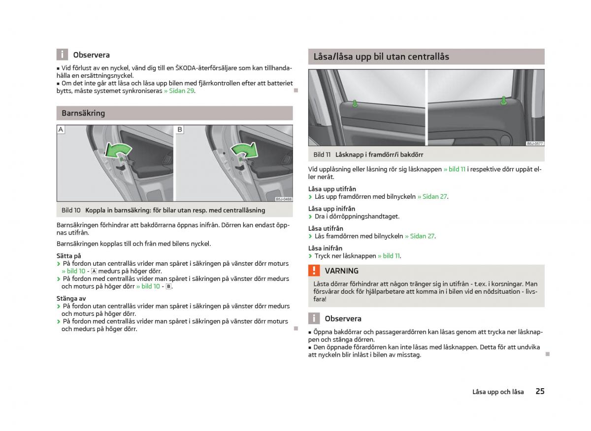 Skoda Fabia II 2 instruktionsbok / page 27