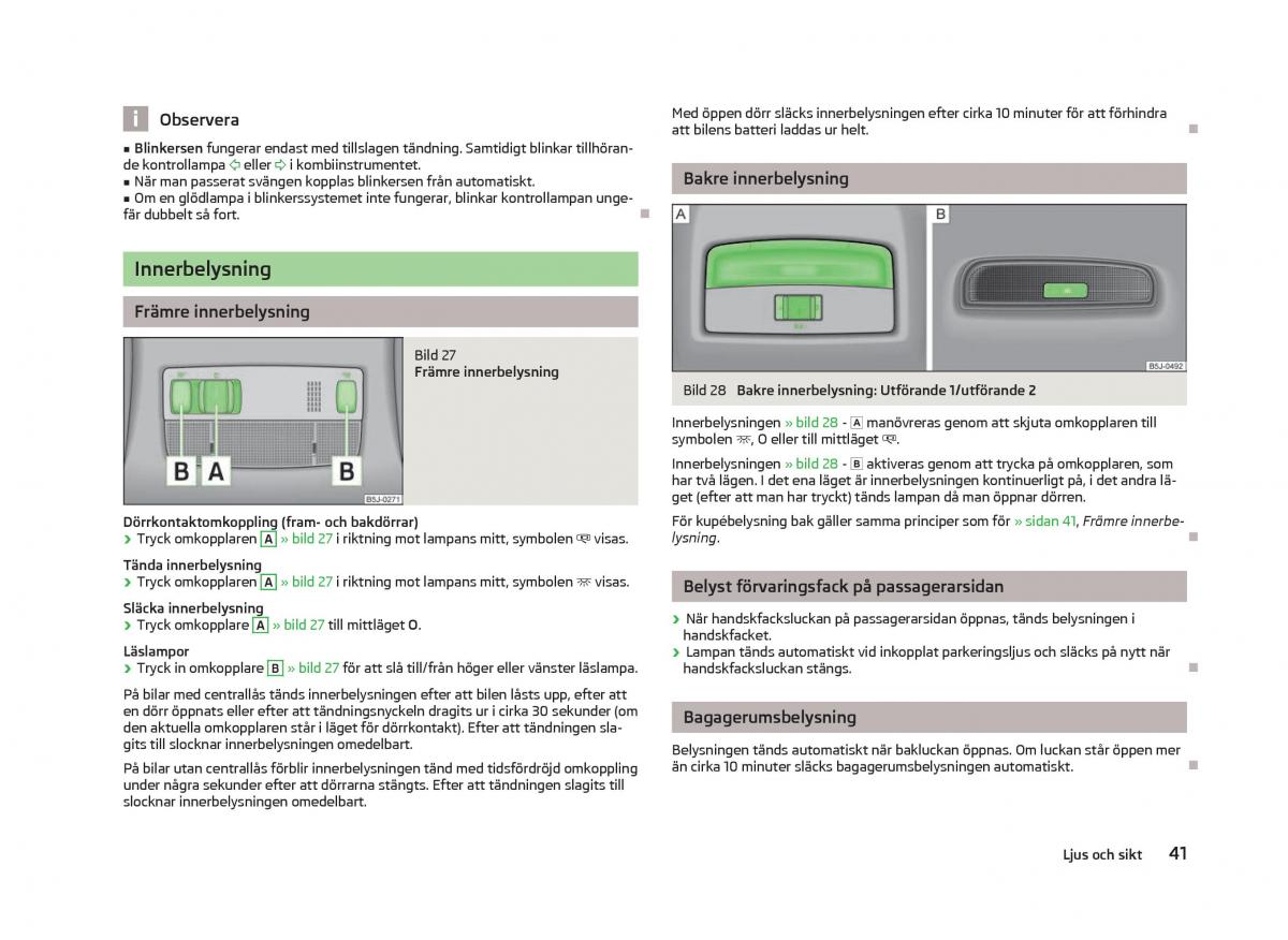 Skoda Fabia II 2 instruktionsbok / page 43