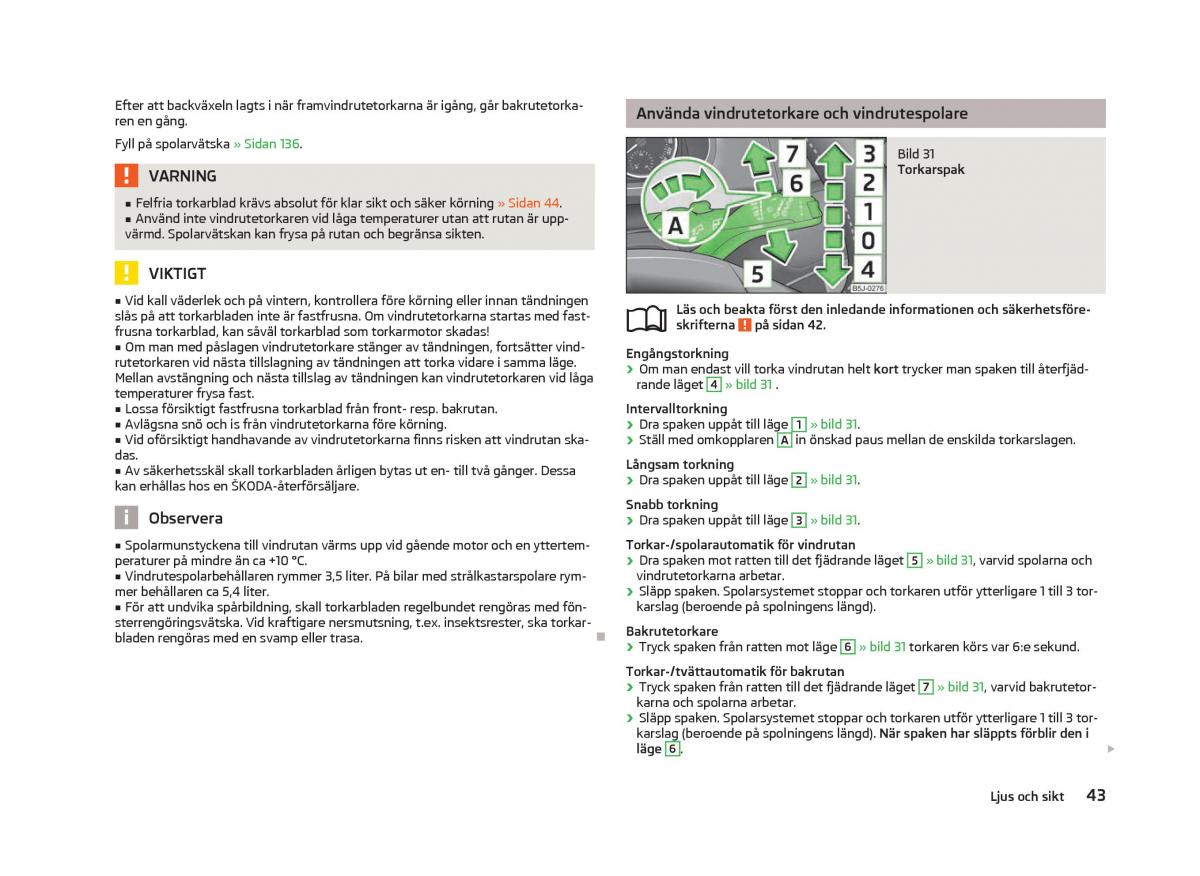 Skoda Fabia II 2 instruktionsbok / page 45