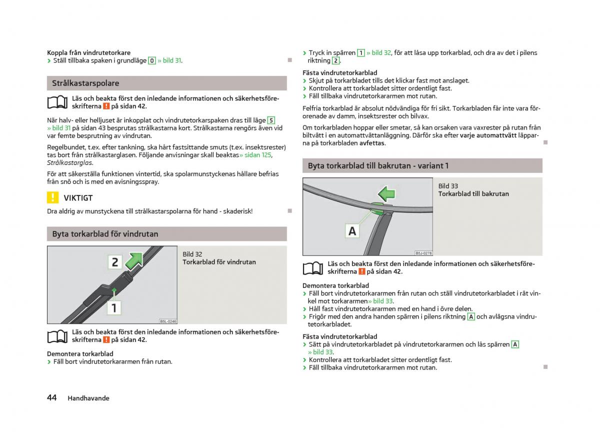 Skoda Fabia II 2 instruktionsbok / page 46