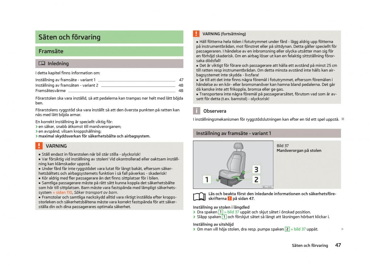 Skoda Fabia II 2 instruktionsbok / page 49