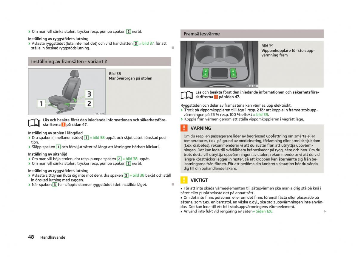 Skoda Fabia II 2 instruktionsbok / page 50