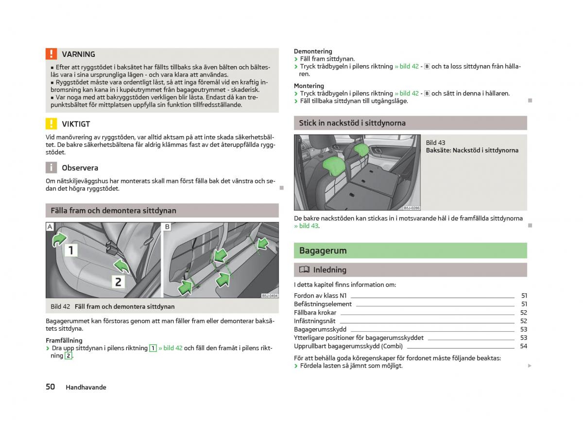 Skoda Fabia II 2 instruktionsbok / page 52