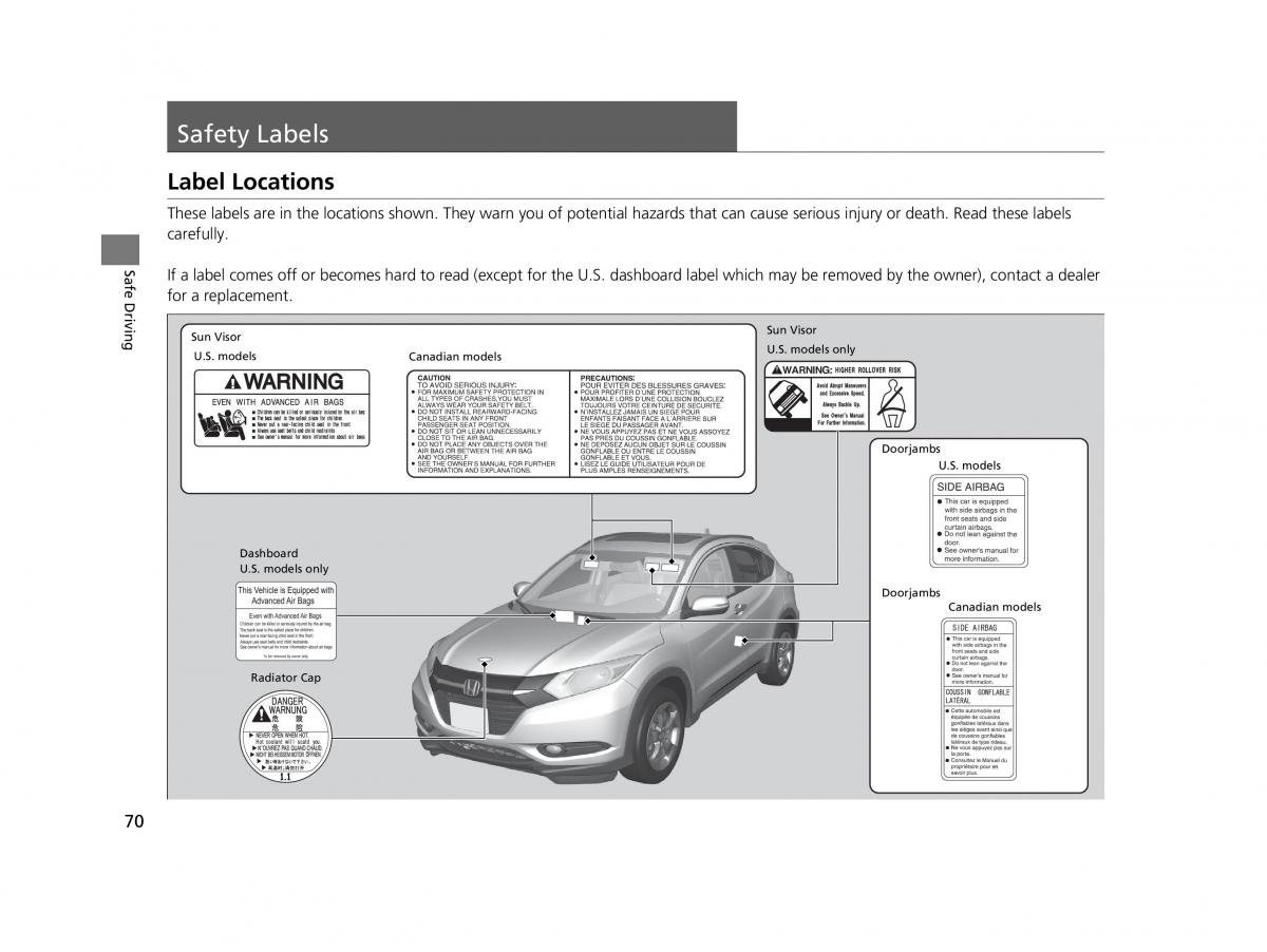 Honda HR V II 2 owners manual / page 71