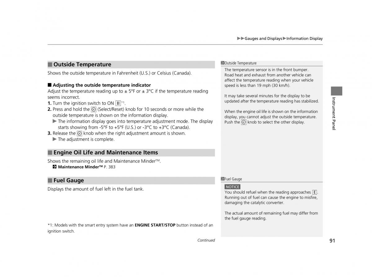 Honda HR V II 2 owners manual / page 92